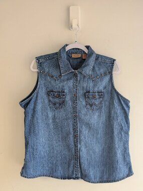 Wrangler Studded Y2K Denim Vest